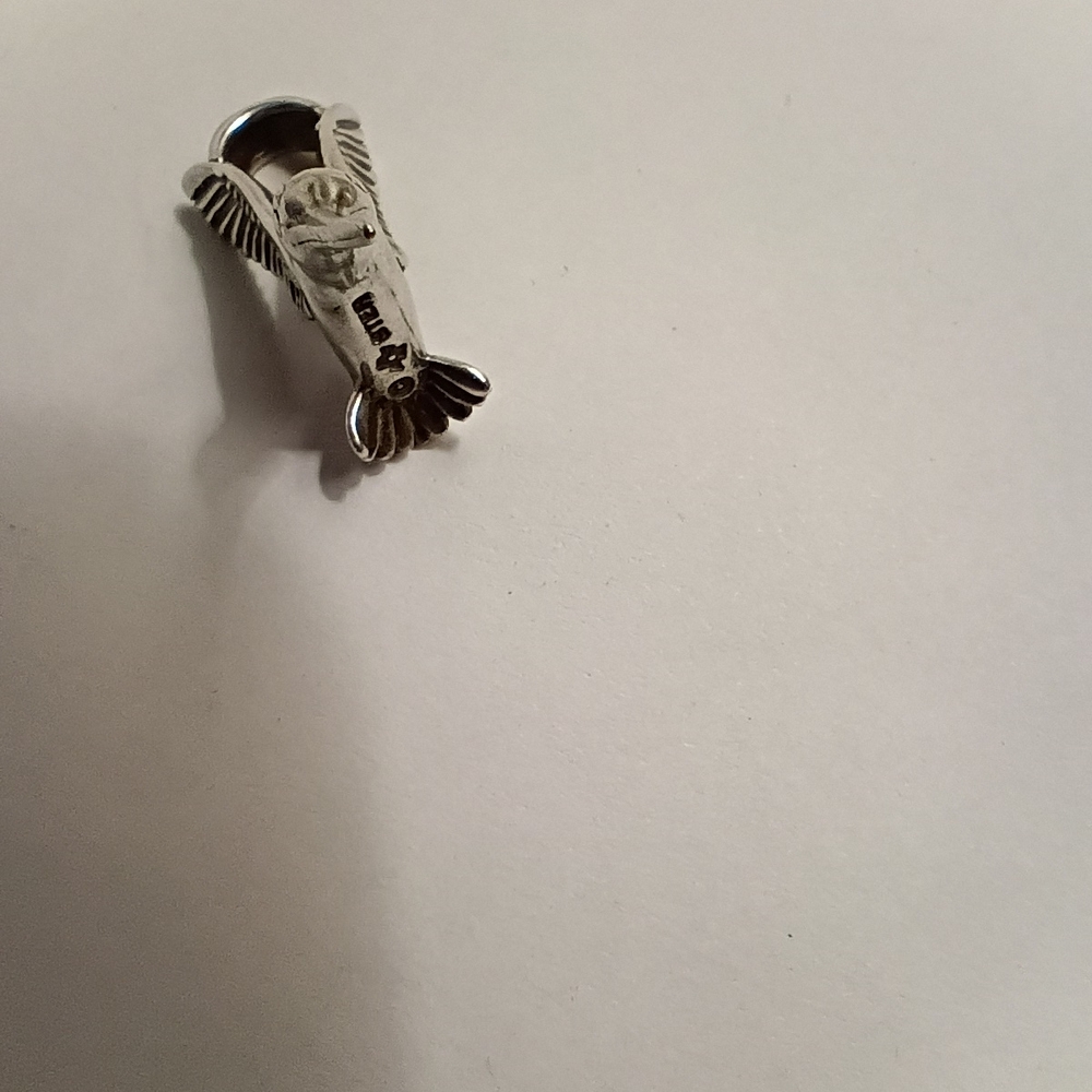 Vintage Sterling Hummingbird Charm - Picture 2 of 3